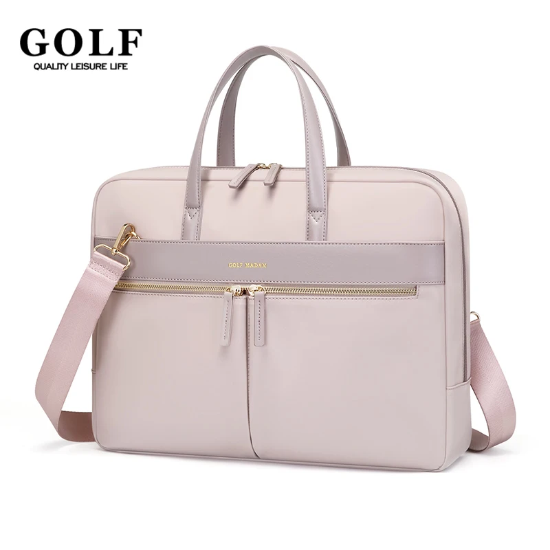 Maletín de GOLF para mujer, bolso de lujo para documentos, bolsos para ordenador portátil, bolso de hombro de negocios de 15 pulgadas, bolsos informales de gran capacidad