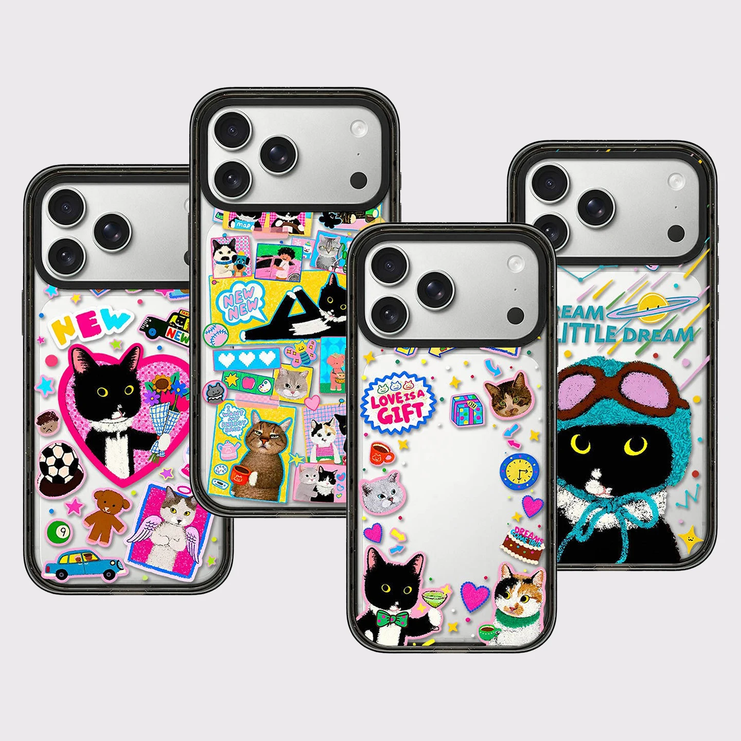 

Cartoon Cat Little Dream Impact Black Border Magnetic Cover for IPhone 12 13 14 15 16 17 Pro Max Case for IPhone 17 Air