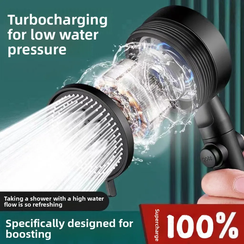 Five-speed Super Large Shower Sprinkler Matte Darth Vader Home Bathroom Pressurized Shower Shower Hose Set
