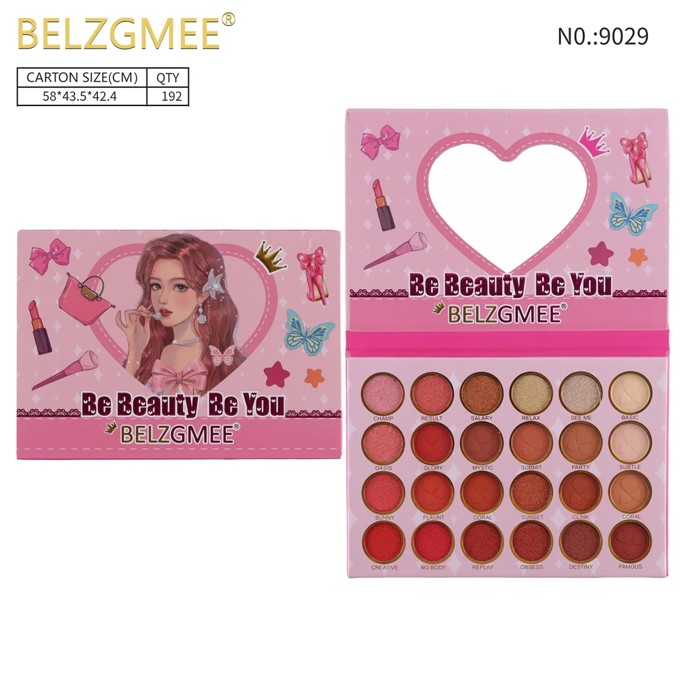 BELZGMEE 24 Colors Fashion Beauty Anchor Matte Eye Shadow Palette Book Glitter Highlight Eyeshadow Professional Makeup for Eyes