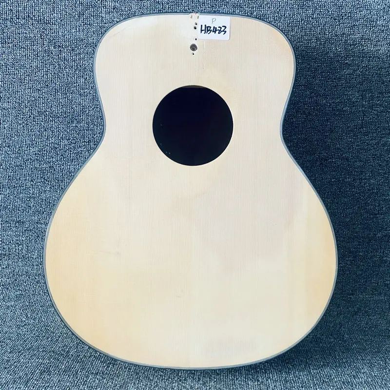 HB483 Unfinished 36\'Acoustic Guitar Body Plywood Spruce with Mahogany Unfinished for DIY Replace with Damages