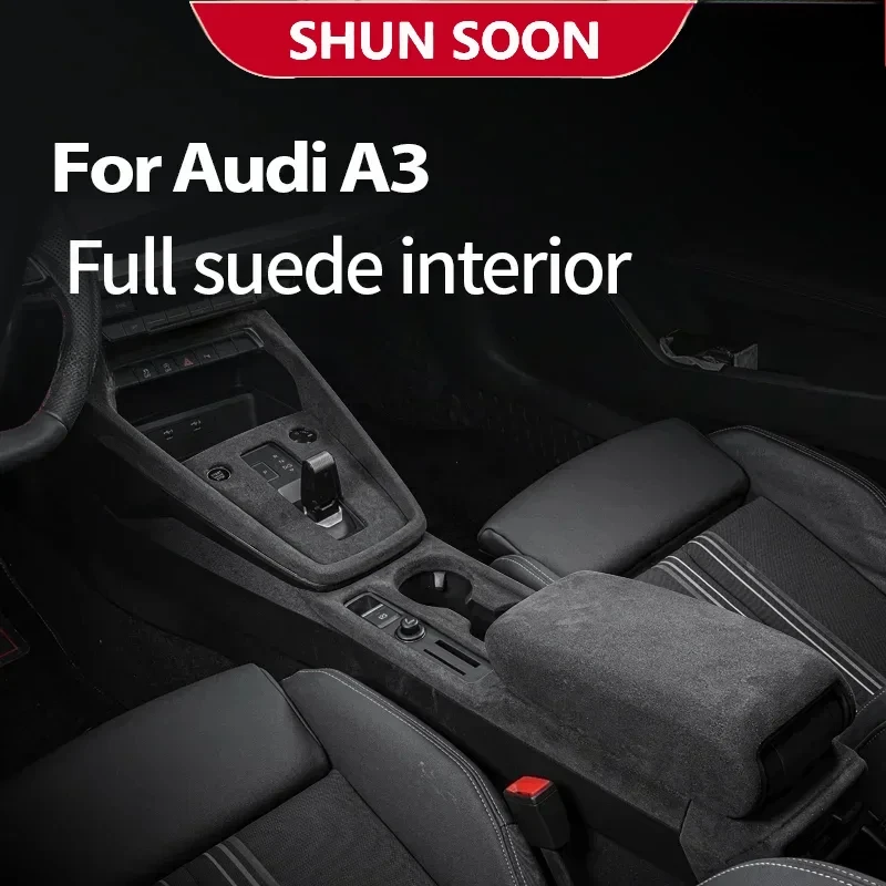 Für Audi A3 8Y 2021 2022 Getriebe Panel Türgriffe Getriebe Zentrale Steuerung Armlehne Abdeckung Leder Zubehör Dekoration Innen