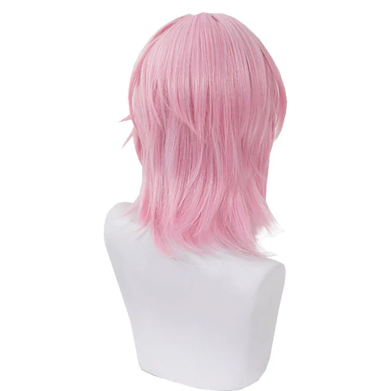 L-email wig Synthetic Hair Game Honkai: Star Rail March 7th Cosplay Wig 43cm Gradient Pink Wigs Silicone Heat Resistant Wig