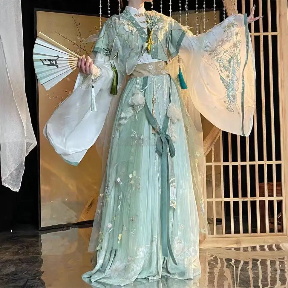 CosplayTGCF Tian Guan Ci Fu Xie Lian Hua Cheng Feng Shi Shi Qing Xuan disfraz de Cosplay verde Cos vestido Hanfu fiesta de rol conjunto completo