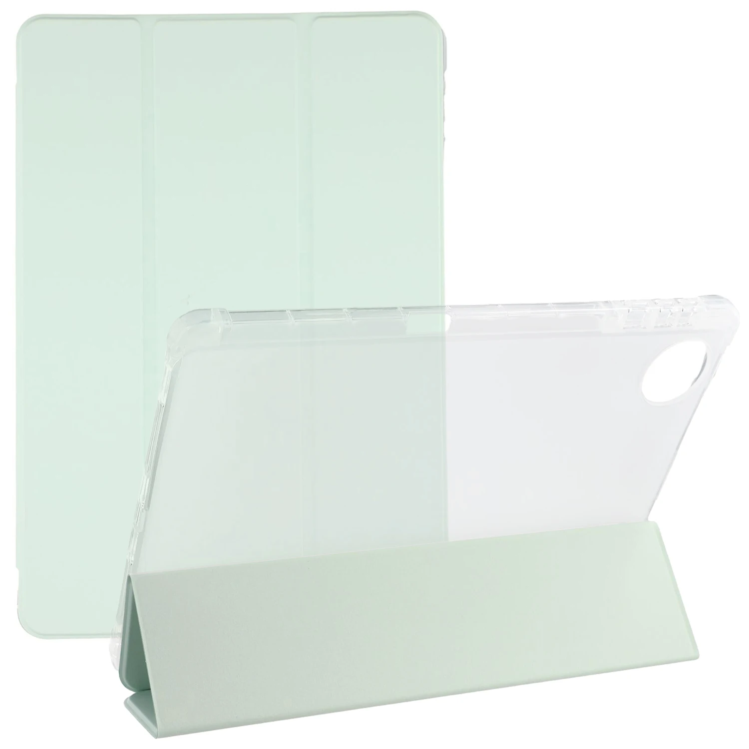 

Чехол для Honor Pad 10, чехол с гнездом для ручки, тройная подставка из искусственной кожи + чехол для планшета из ТПУ с автоматическим пробуждением/сон - зеленый матча