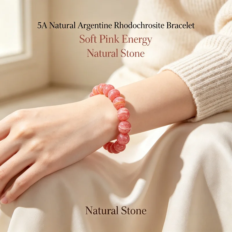 5A 5-10mm Natural Beads Rhodochrosite Bracelet Argentina Red Stone Beads Stretch Bangle for Women Healing Crystal Jewelry Gift