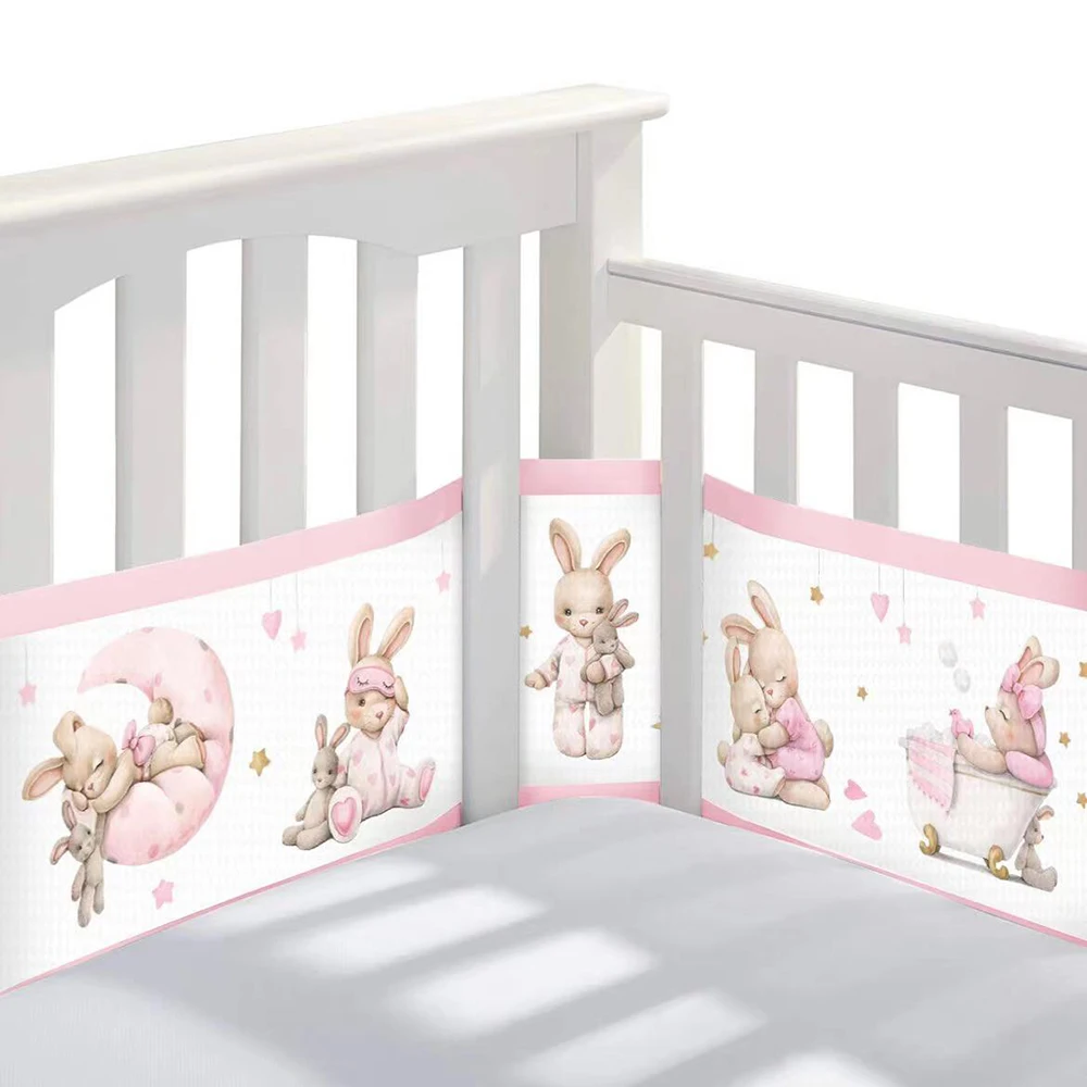 2 pz/set culla in rete traspirante paraurti letto cuscino letto Surround recinzione per bambini