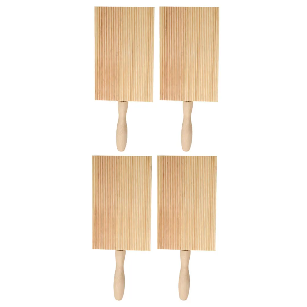 

4pcs Household Gnocchi Maker Wooden Wear-Resistant Pasta Board Convenient Diy Pasta Accessory Ergonomic Handle Space-Saving