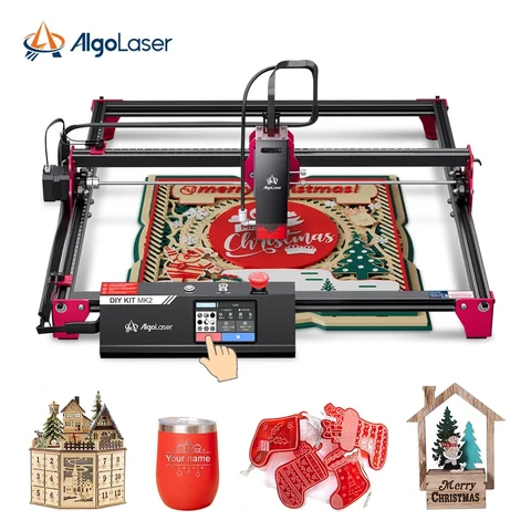 AlgoLaser 10W Higher Accuracy DIY Laser Engraving Machine with 3.5" Touch Screen Offline Usage Laser Cutter 400x435mm CNC Tools