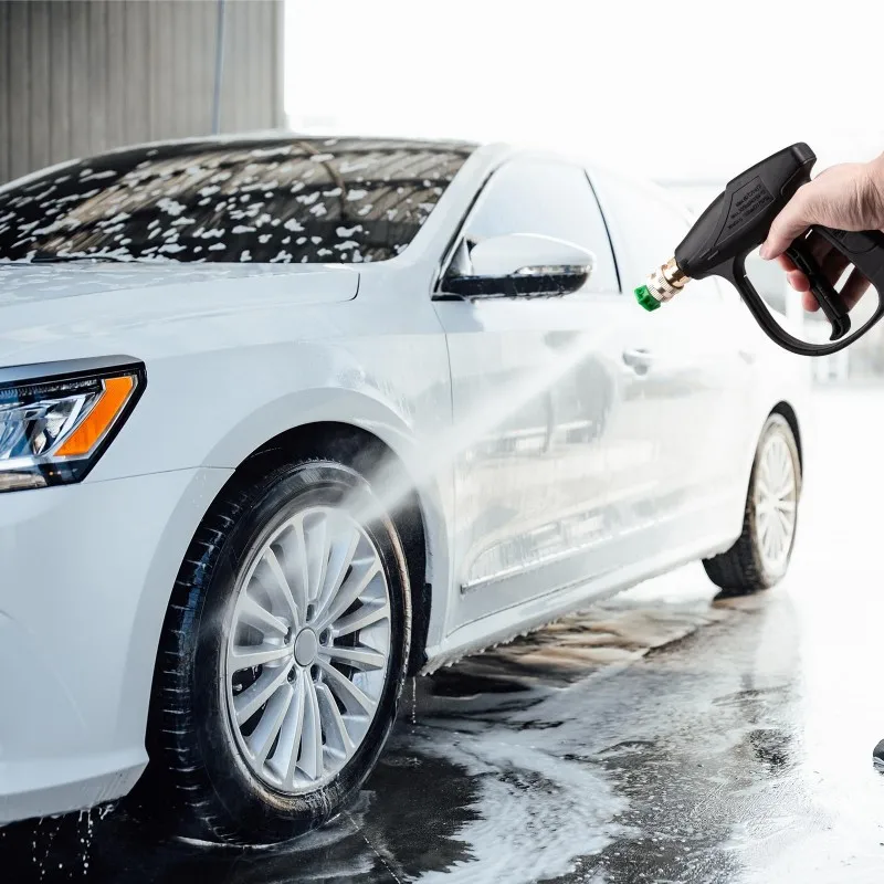 CYCLI-مسدس مياه لغسيل السيارات عالي الضغط، وعاء إسفنجي PA، فوهة صمام نحاسية متعددة الوظائف من الفولاذ المقاوم للصدأ #5