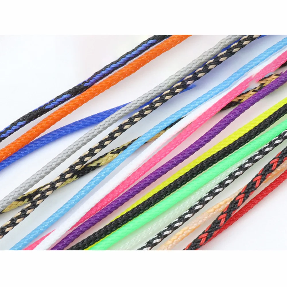 10m Dia3mm Triple Weave Encryption Multi-Color PET Expandable Braided Sleeve  Snakeskin Woven Mesh Tube Protect Cable Sock Tube