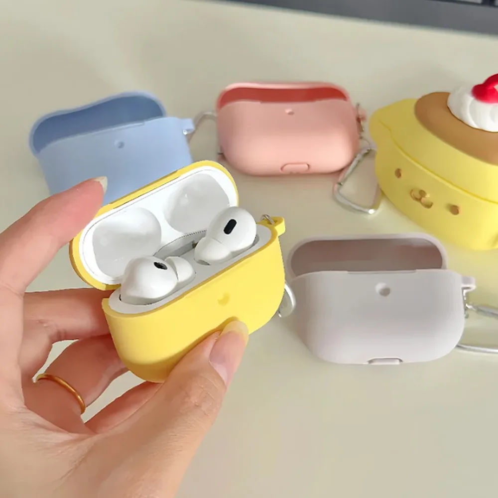 Silicone Protective Cover For AirPods Pro 2 3 4 Charging Case Dustproof Anti Scratch Bumper Skin With Keychain  Men Women