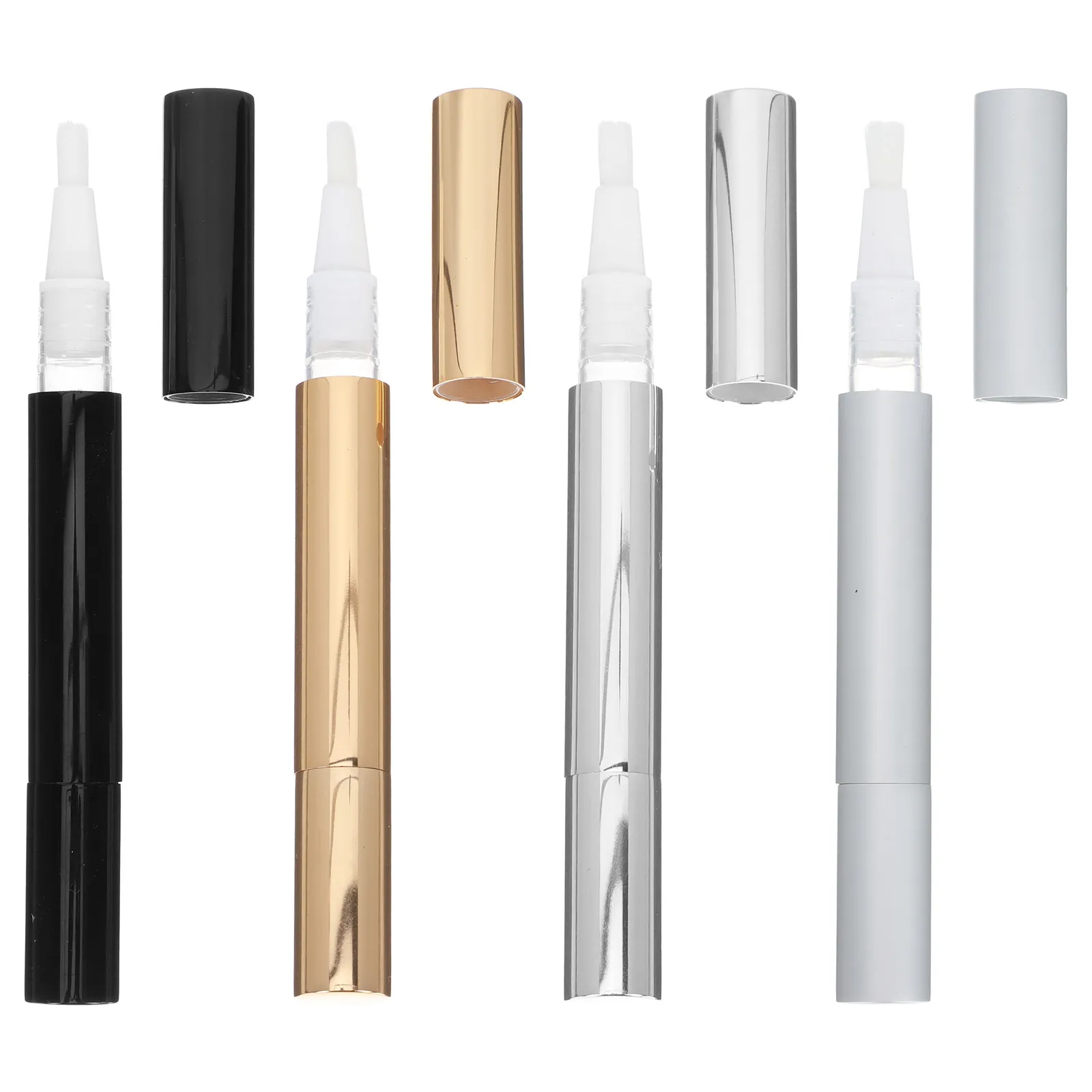 Set di 4 Contenitori per Liquidi: Tubetti per Sopracciglia, Penna per Olio Unghie, Porta Eyeliner, Tubetto Vuoto da Viaggio, Applicatore per Lucidalabbra