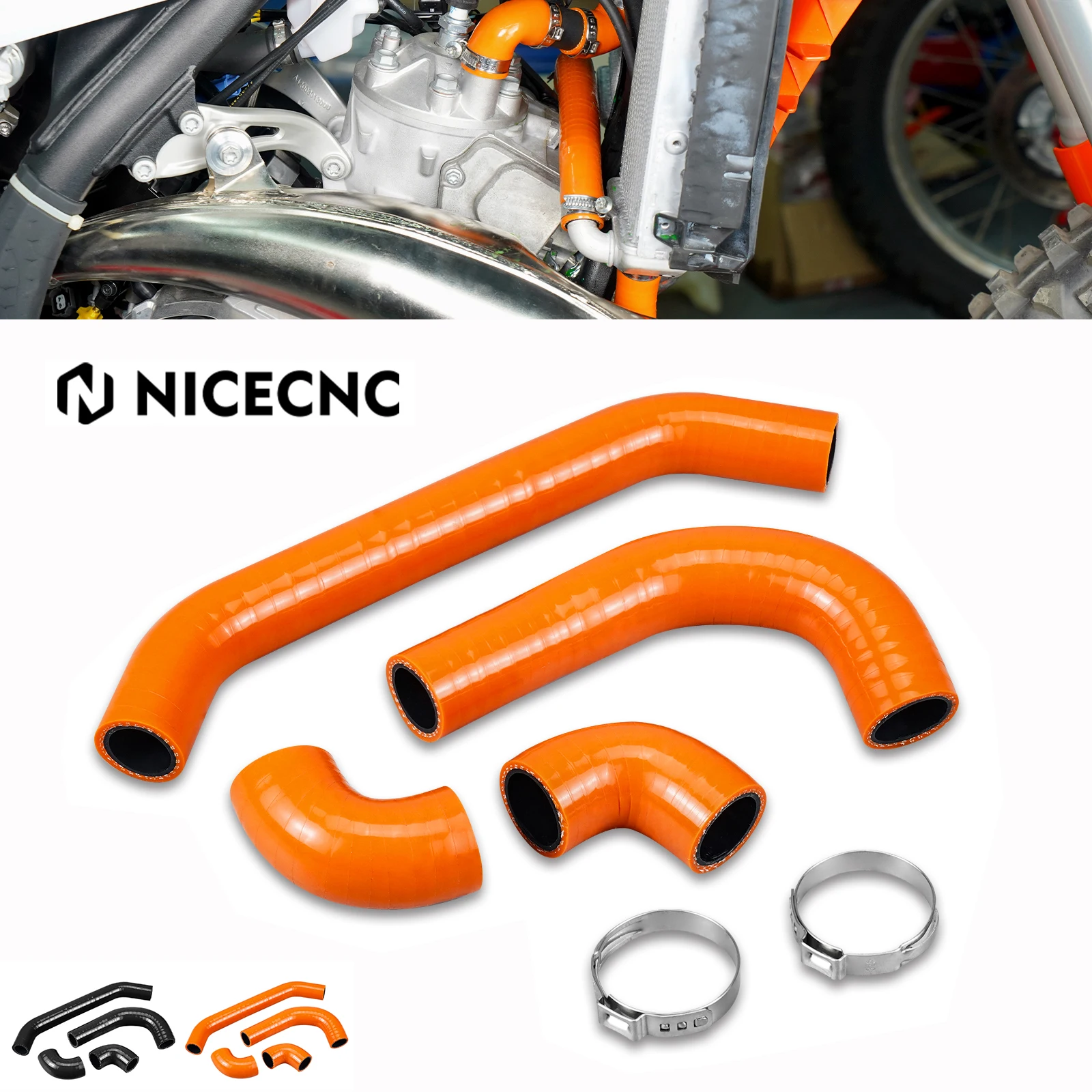 

Для KTM EXC 300 2024, комплект силиконовых шлангов радиатора NICECNC EXC300 EXC250 XCW250 XCW300 EXC XCW 250 300 2024 SX XC 250 300 2023-2024