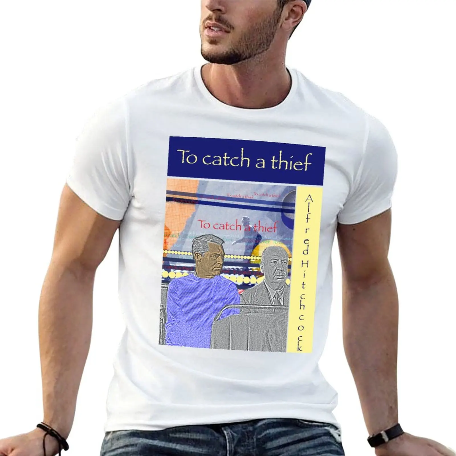 Alfred Hitchcock, To catch a thief collage T-Shirt Daily Wear Print T-Shirt