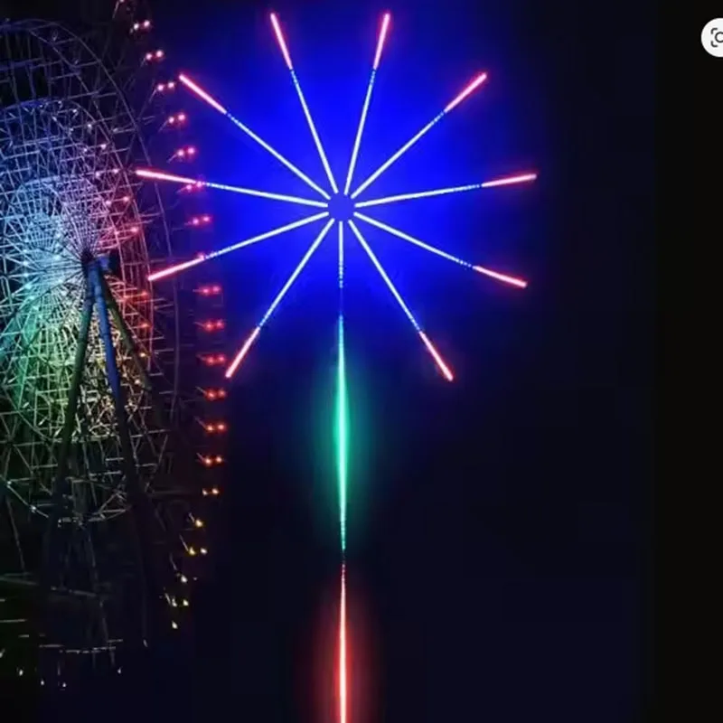 Multi‑Mode Bluetooth APP 5V Epoxy LED Firework Light, Color Changing Flowing Marquee, Music Sound‑Activated Holiday Lamp