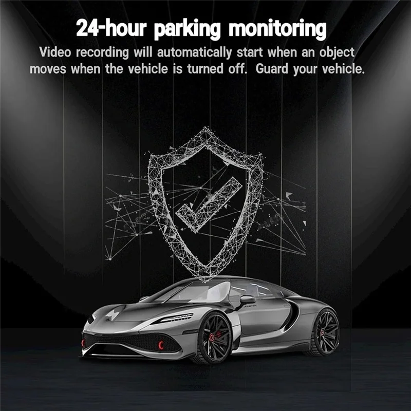 كاميرا مراقبة السيارة عالية الدقة مع WIFI + GPS: تسجيل أمامي/خلفي مزدوج وشاشة ركن السيارة 24 ساعة