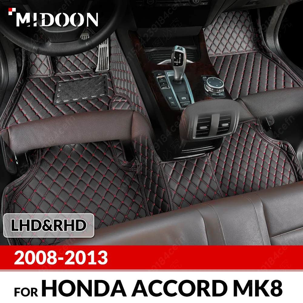 Car Floor Mats For Honda Accord（8th GEN.）2008 2009 2010 2011 2012 2013 Custom Foot Pads  Carpet Cover interior accessories