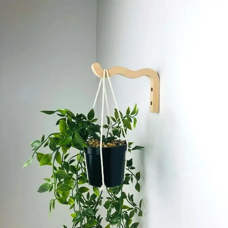 Wood Plant Hanger Flower Pot Hook For Wall Plant Wind Chimes Hanging Flowers bracket Garden Home Balcony Patio Decoration