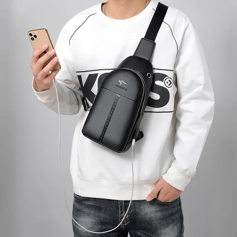 Men's chest bag cross-body multi-function fashion shoulder bag cross-body large capacity mobile phone storage chest bag