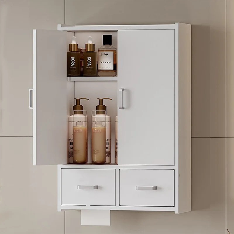 

Bathroom, toilet, , shelf above , storage locker, , washstand, wall cabinet, hanging cabinet