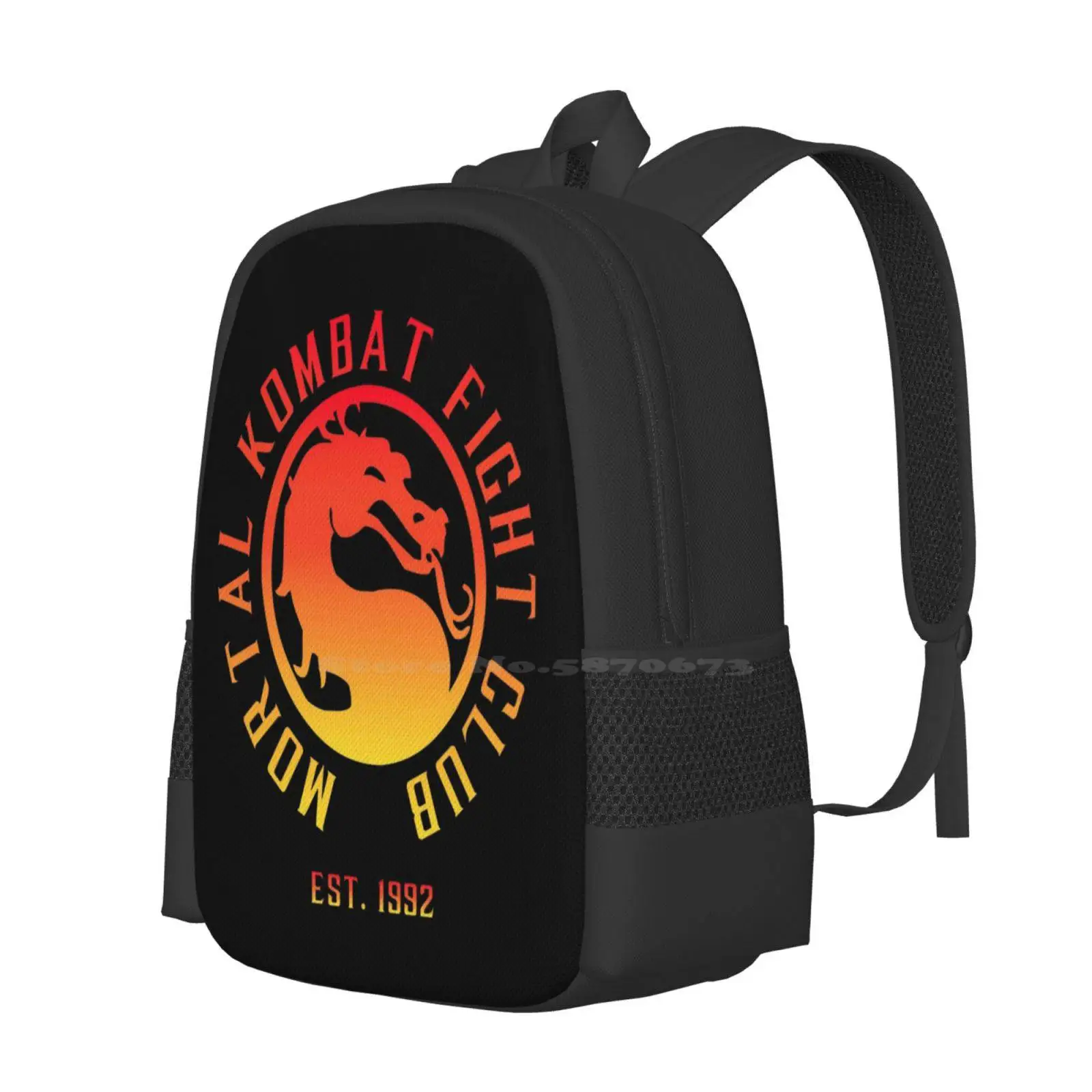 Mortal Kombat Fight Club | Mortal Kombat 11 | Clean Color Logo Backpacks For School Teenagers Girls Travel Bags Mortal Kombat