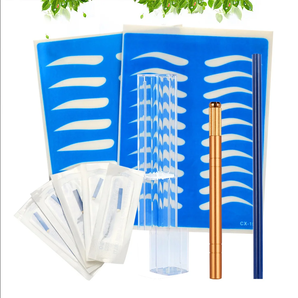 

Embroidery Manual Pen Set Eyebrow Pen Practice Skin Blades Storage Box Eyebrow Pencil Organizer