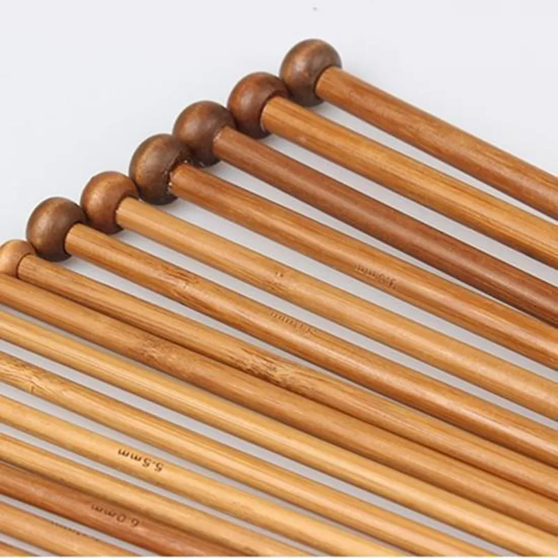 36pcs Bamboo Wood Crochet Knitting Needles Single Pointed DIY Crafts Knitting Tools 18Sizes