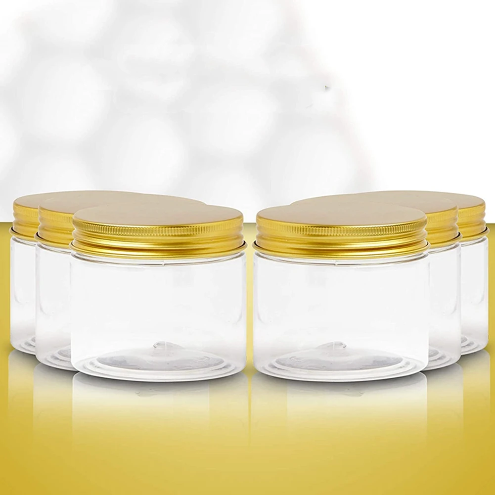 6Pcs Plastic Jar with Lid, Transparent Jar with Lid, Plastic Mason Jar, Cosmetic Storage Container, Slime Storage Jar