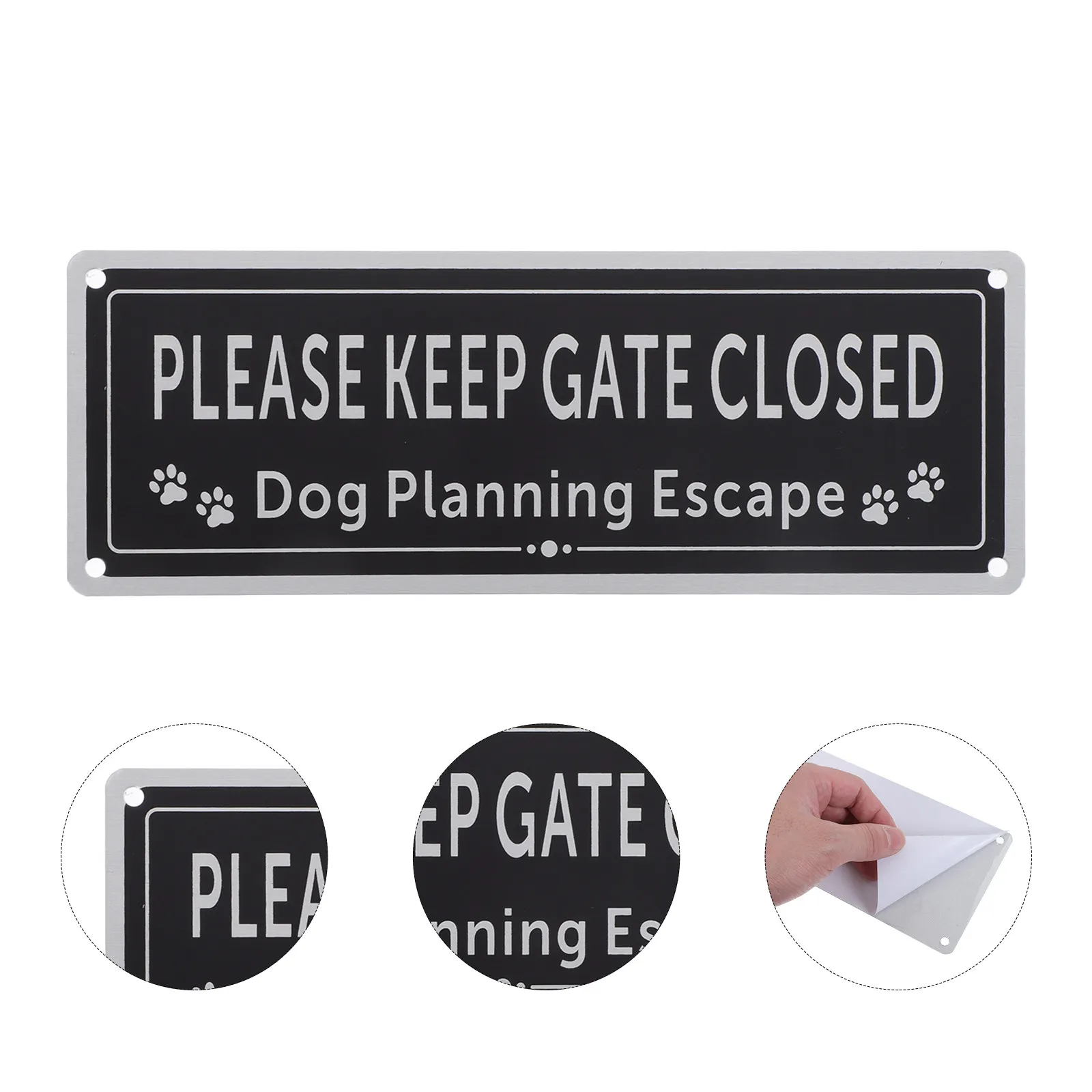 3Pcs Aluminum Alloy Gate Closed Sign Clear Instructions Outdoor Pet Safety Gate Notice Weatherproof Metal Yard Sign
