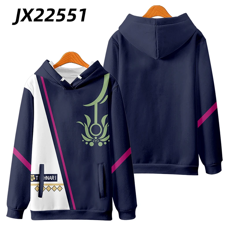 Sudadera con capucha de Anime Genshin Impact Tighnari para hombres y mujeres, sudadera Harajuku, ropa de calle Y2K, jersey de Hip Hop, chaqueta con