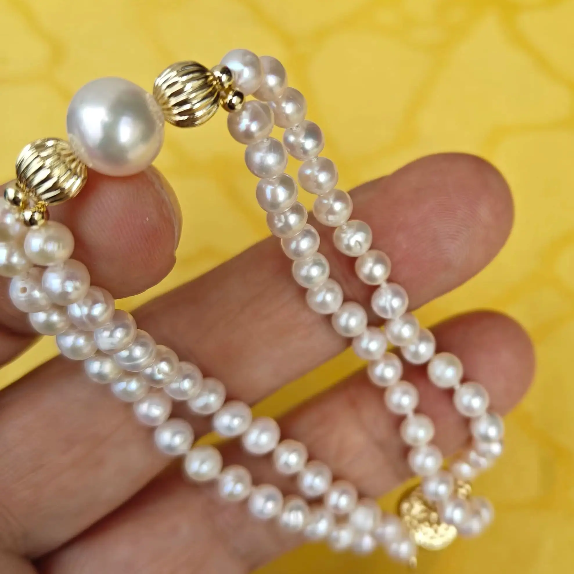 Customizable 2Rows AAA Natural White South Sea Pearl Bracelet Set Apply Any Occasion