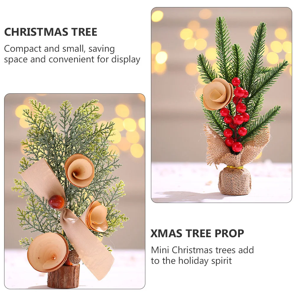 

3Pcs Mini Christmas Trees Premium Desktop Decoration for Xmas Holiday Display Showcase Ornament Room Atmosphere Window Adornment