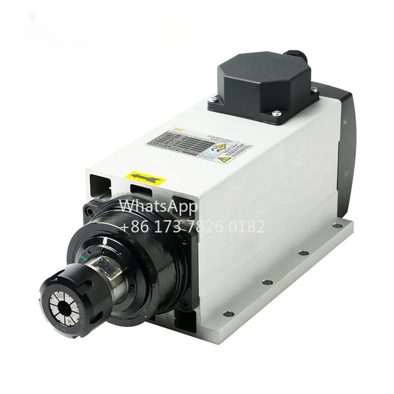 CC Spindle 2.2/3.5/4.5/6KW Square Flange Woodworking Air Cooled Spindle Motor 18000rpm 300Hz CNC Router Engraving Machine