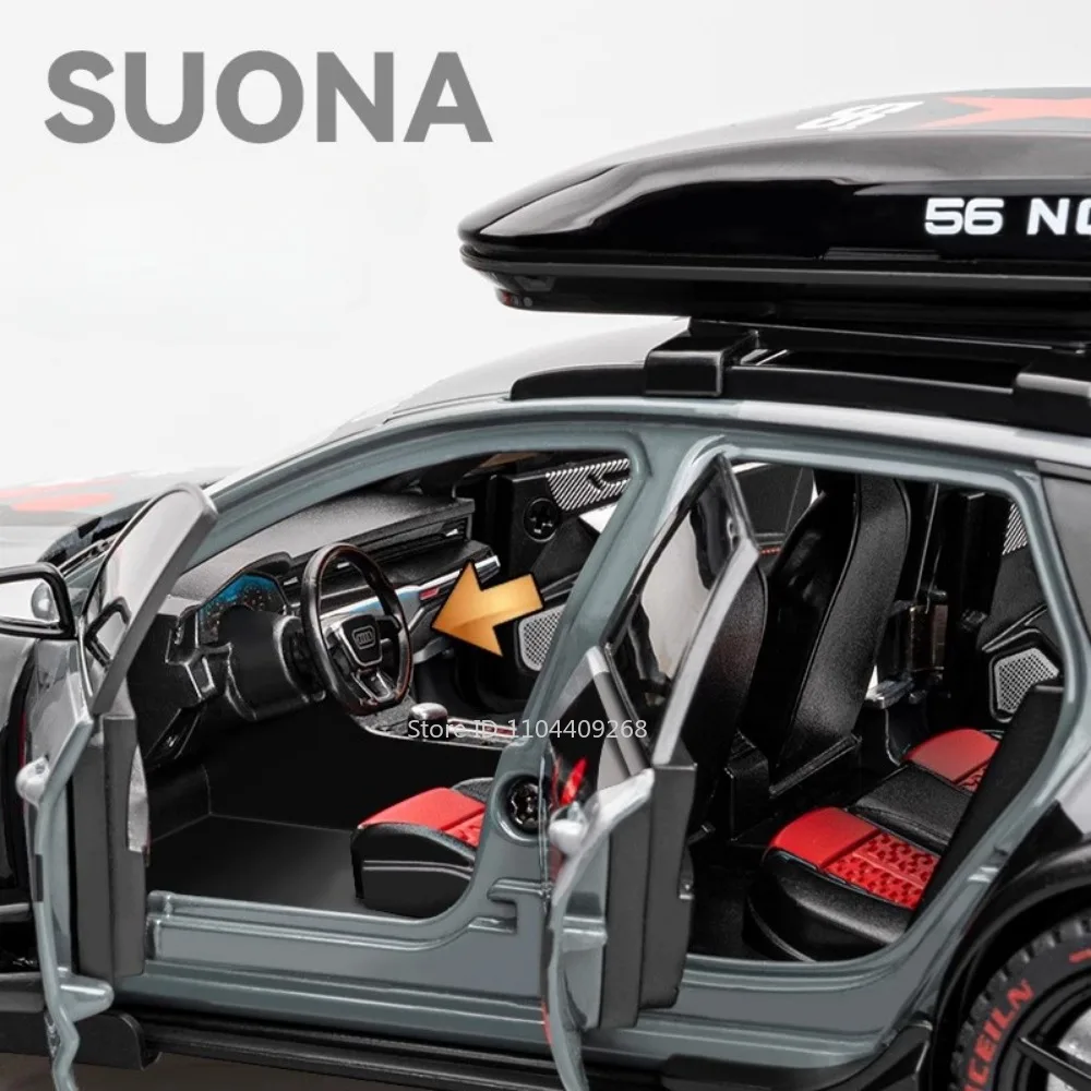 1:24 RS6 R8 V10 플러스 스포츠카 모델 장난감 다이캐스트 금속 시뮬레이션 사운드 라이트 Supercar 모델 컬렉션 어린이 장난감 선물