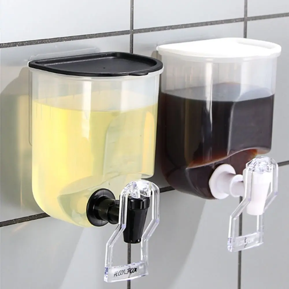 

Plastic Liquid Toothpaste Container Wall Mounted Large Capacity Mouthwash Dispenser Reusable Black Oil Sauce Bottle Kitchen