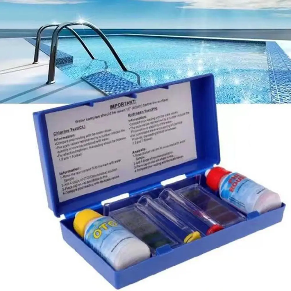 PH Testing Box Water Quality Test Kit Swimming Pool PH Chlorine Water Quality Test Kit Swimming Pool Tester Water Testing Box