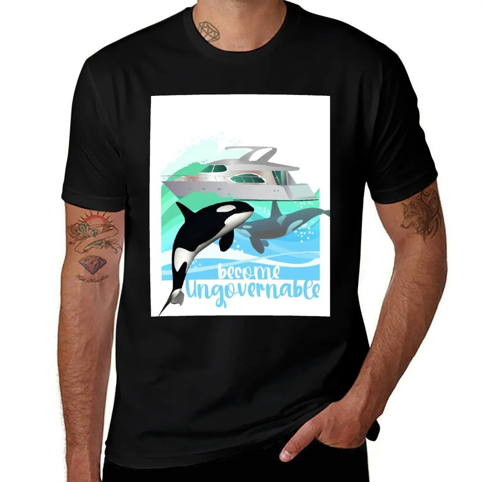 Yacht Orcas - Become Ungovernable T-Shirt Work Basic Short Sleeve Top T-Shirt