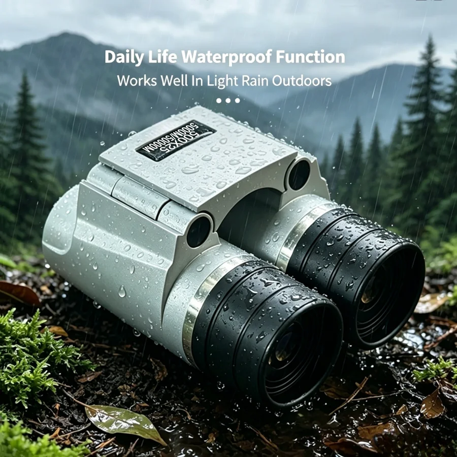 Folding Mini HD Binoculars High-Power Optical with BAK4 Prism FMC Multi-Coated Lenses Low-Light Performance for Sports Camping