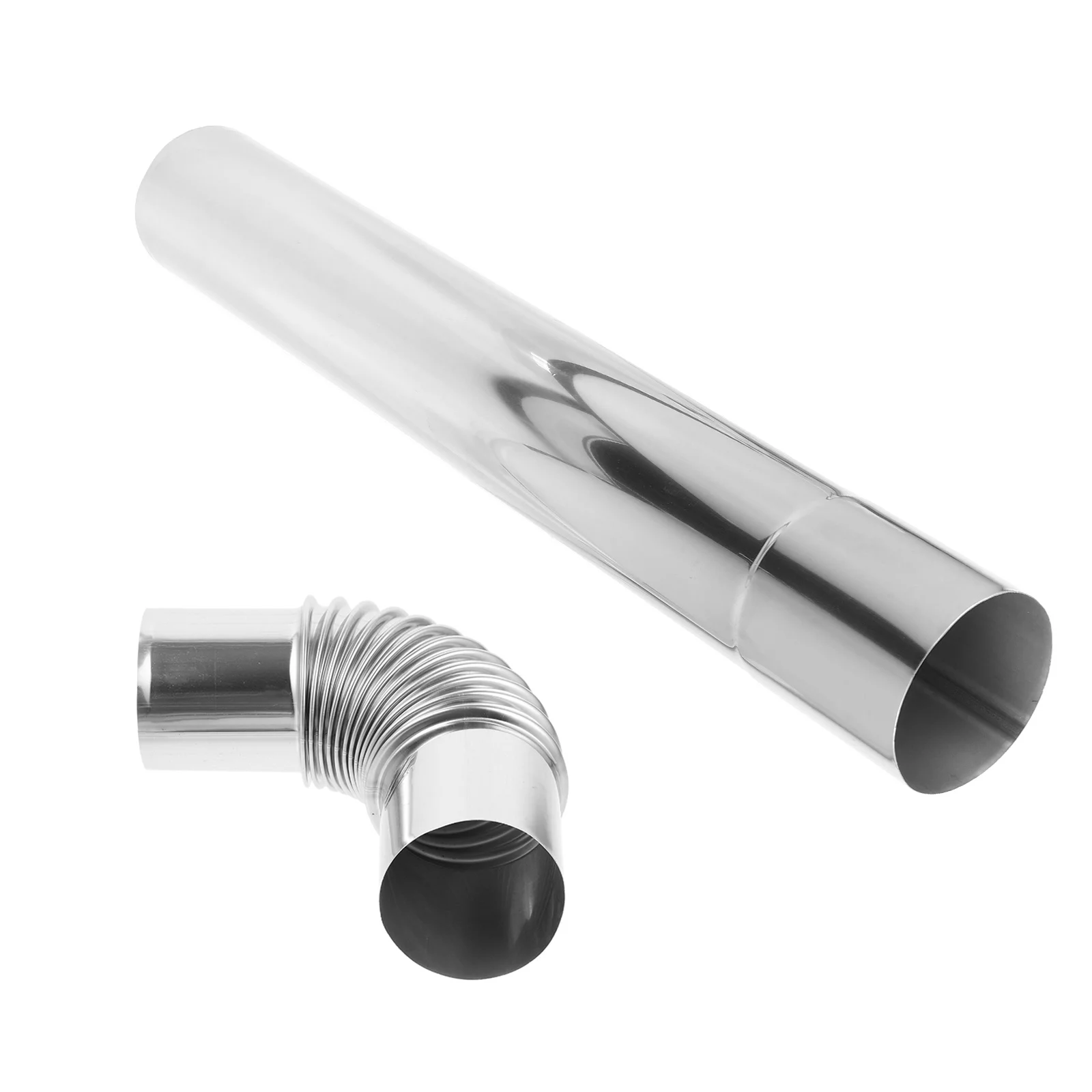 1Set الفولاذ المقاوم للصدأ تنفيس الدخان أنبوب مستقيم مع الكوع موصل لسخان المياه مدخنة المداخن كفاءة القضاء على الرائحة #4