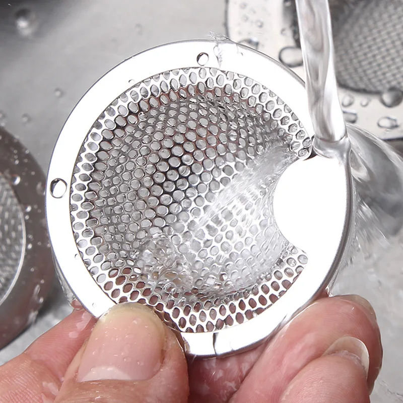 1pc Stainless Steel Strainer Rooftop Floor Drain Outdoor Sink Anti-blocking Mesh Cover Kitchen Dishwashing Bowl Wash Basin view 5