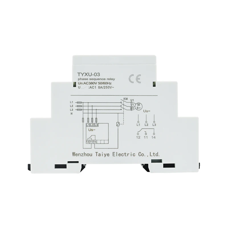 TYXU-03 Voltage Monitoring Relay Phase Sequence and Phase Failure Protection Relay 8A 10A 1SPDT 2SPDT