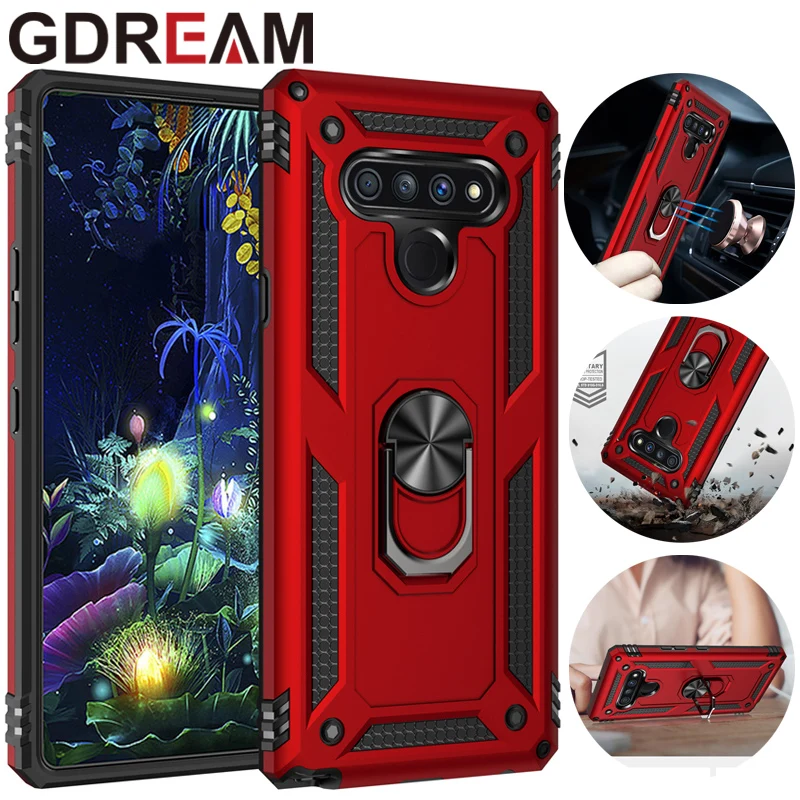 

Shockproof Phone Case For LG K51 K61 K92 K53 K52 K22 K32 Metal Ring Armor Protection Cover For LG Q51 Q61 Stylo 6 7 Aristo6 Q630