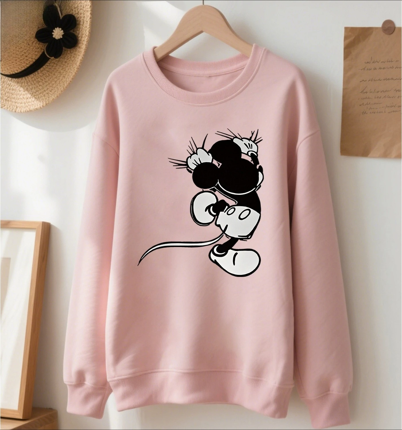 Sudaderas con capucha de Mickey Minnie Mouse de Disney para mujer, sudadera Unisex para parejas, jersey de lana para otoño e invierno, ropa con capucha de gran tamaño