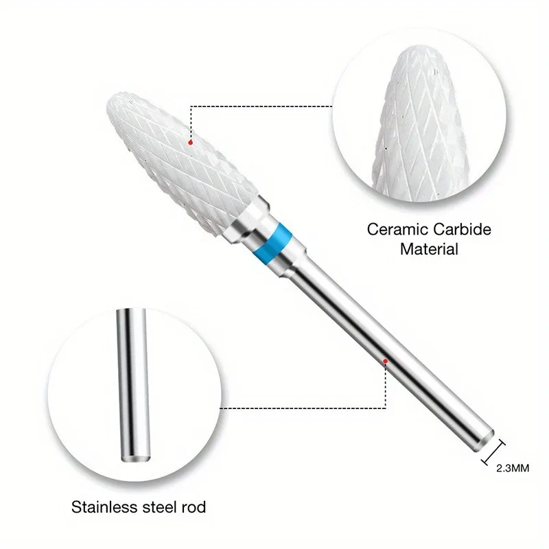 1Pcs Ceramic Milling Cutter Nail Drill Bits Electric Manicure Drills Pedicure Mill Bits Machine Files Nail Art accessories Tool