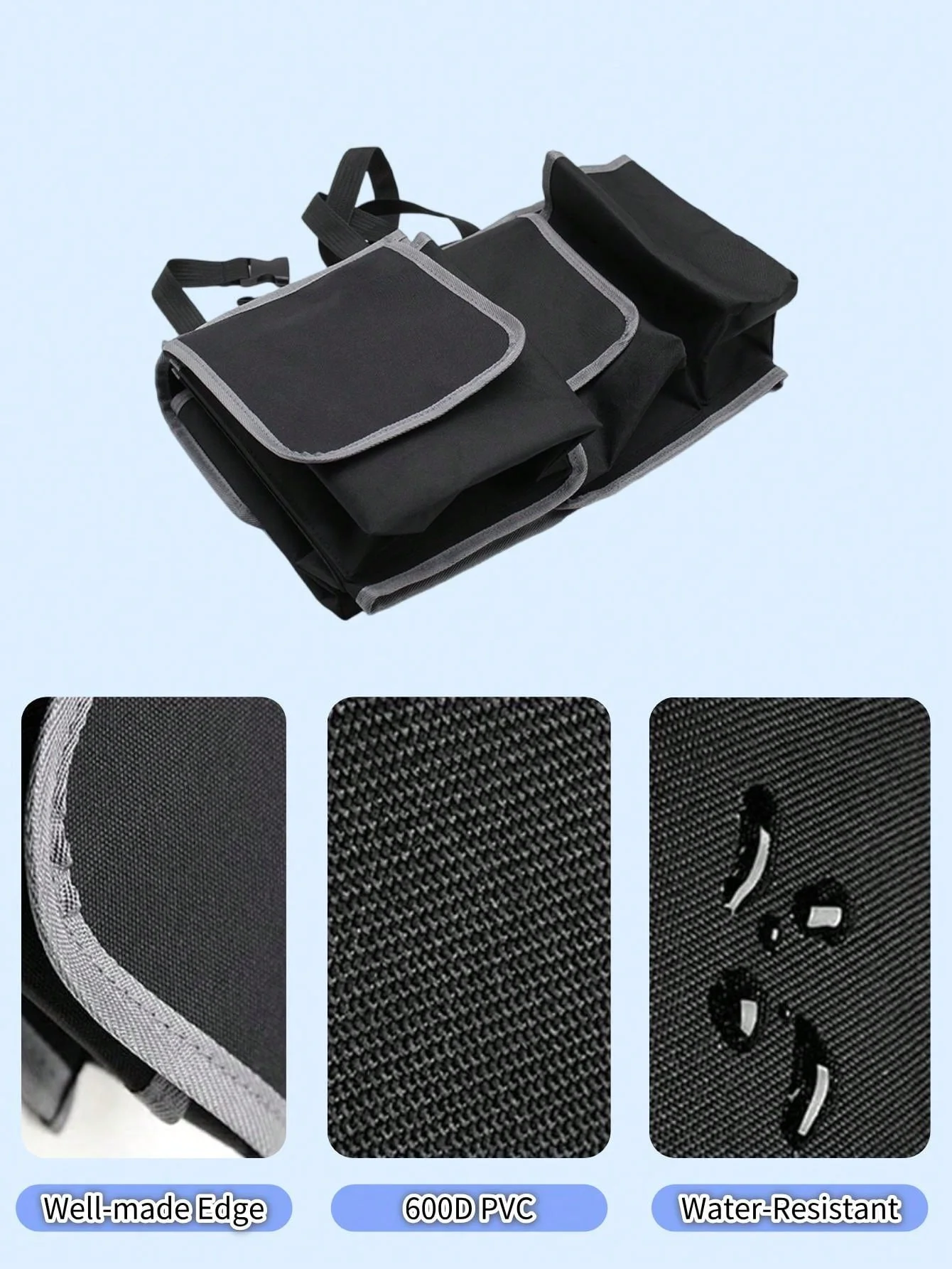 Durable Oxford Cloth Car Trunk Storage Bag – Seat Back Storage Bag With 4 Pockets, Multi-Function Rear Car Organizer, Hanging De