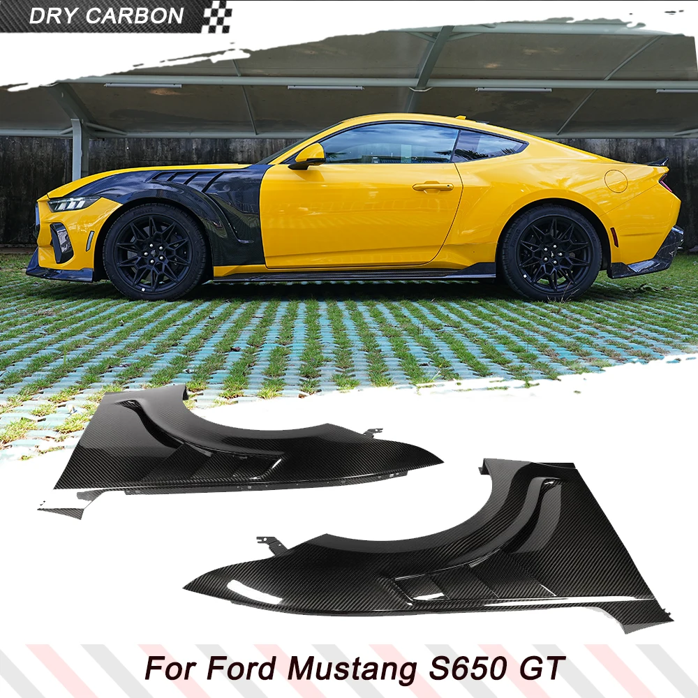 

DRY автомобильное боковое крыло из углеродного волокна для Ford Mustang S650 GT 2024 2025, боковое воздухозаборное крыло, гоночные комплекты кузова, вентиляционные накладки