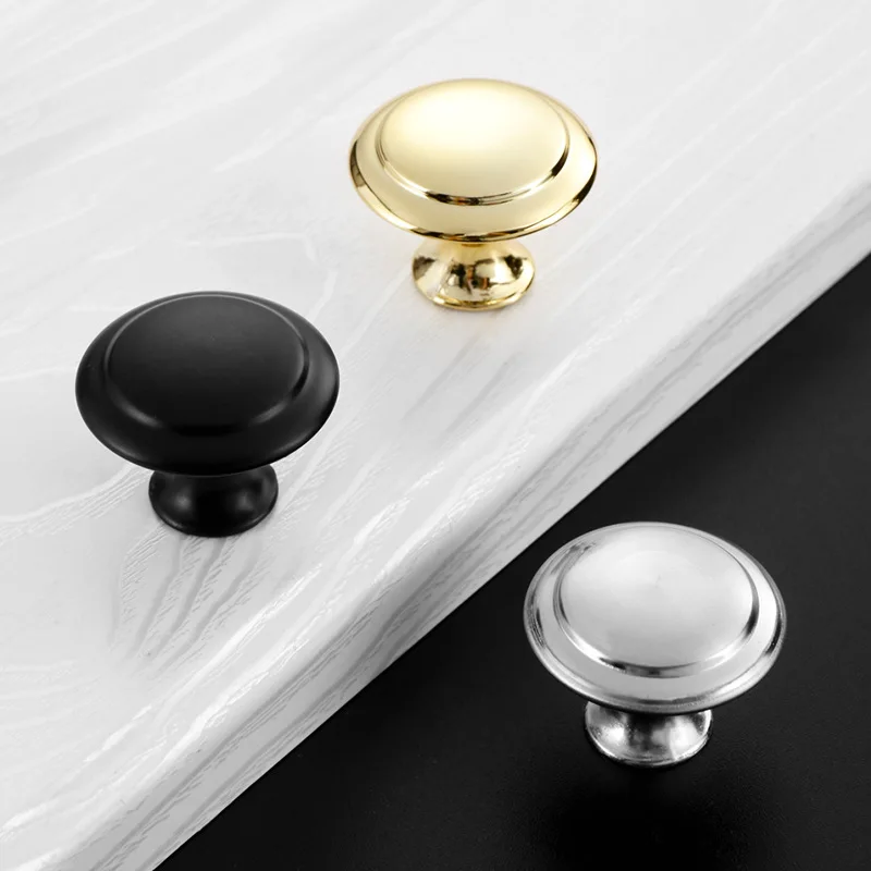 2/6/12/20pcs Black Stainless Steel Single Hole Mushroom Handles Modern Cabinet Wardrobe Door Drawer Round Small Pulls​