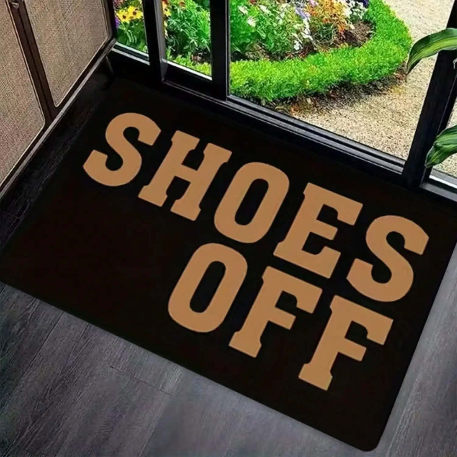 1pc Modern Non-Slip Indoor Welcome Carpet - Soft Flannel Entrance Mat Suitable For Bedroom, Living Room, Kitchen, Bathroom - Machine Washable Shoe Off Pattern