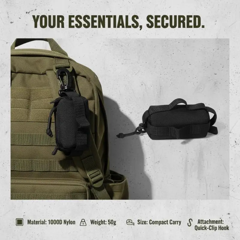 EDC Pouch Zipper Key Holder Outdoor Buckle Bag Small Tools Storage Wallet Portable for Fishing Backpacking
